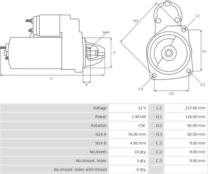 BOSCH 1108420 - Стартер vvparts.bg