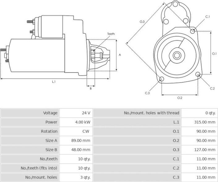 BOSCH 1231039 - Стартер vvparts.bg