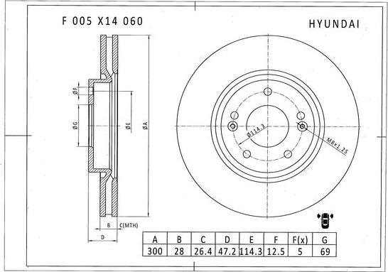 BOSCH F 005 X14 060 - Спирачен диск vvparts.bg