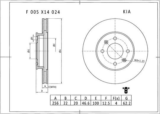 BOSCH F 005 X14 024 - Спирачен диск vvparts.bg