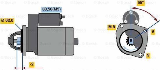 BOSCH F 000 AL0 327 - Стартер vvparts.bg