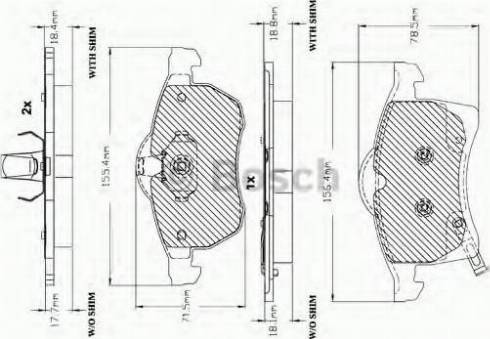 BOSCH F 03A 150 012 - Комплект спирачно феродо, дискови спирачки vvparts.bg