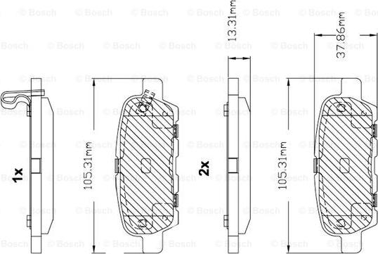 BOSCH F 03B 150 099 - Комплект спирачно феродо, дискови спирачки vvparts.bg