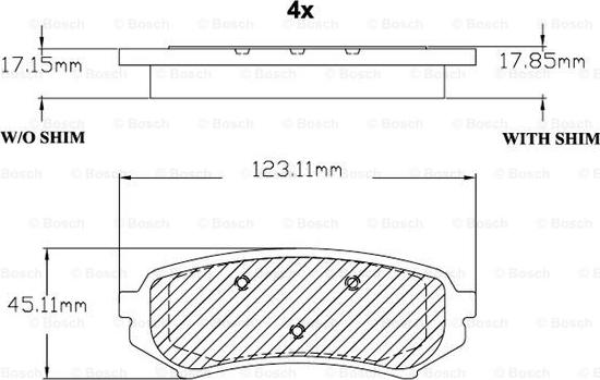 BOSCH F 03B 150 056 - Комплект спирачно феродо, дискови спирачки vvparts.bg