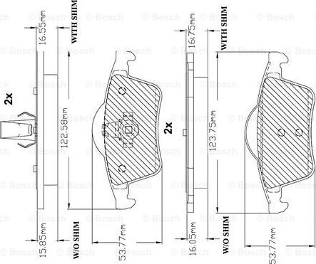 BOSCH F 03B 150 066 - Комплект спирачно феродо, дискови спирачки vvparts.bg