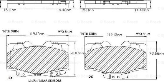 BOSCH F 03B 150 005 - Комплект спирачно феродо, дискови спирачки vvparts.bg