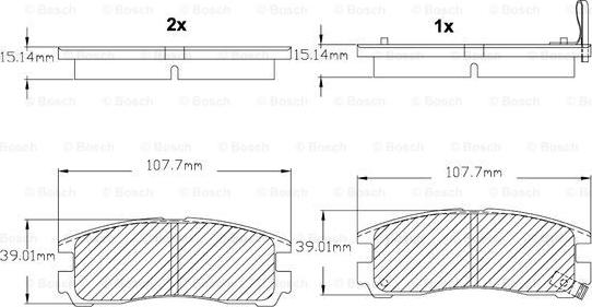 BOSCH F 03B 150 003 - Комплект спирачно феродо, дискови спирачки vvparts.bg