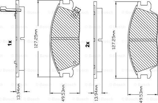 BOSCH F 03B 150 007 - Комплект спирачно феродо, дискови спирачки vvparts.bg