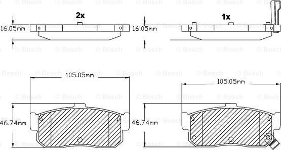 BOSCH F 03B 150 019 - Комплект спирачно феродо, дискови спирачки vvparts.bg