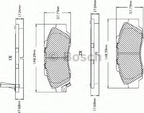 BOSCH F 03B 150 016 - Комплект спирачно феродо, дискови спирачки vvparts.bg