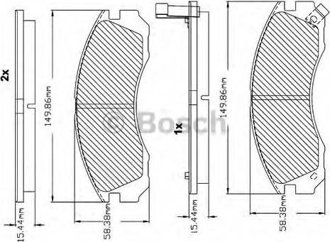 BOSCH F 03B 150 017 - Комплект спирачно феродо, дискови спирачки vvparts.bg