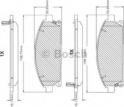 BOSCH F 03B 150 082 - Комплект спирачно феродо, дискови спирачки vvparts.bg