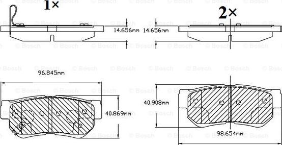 BOSCH F 03B 150 070 - Комплект спирачно феродо, дискови спирачки vvparts.bg