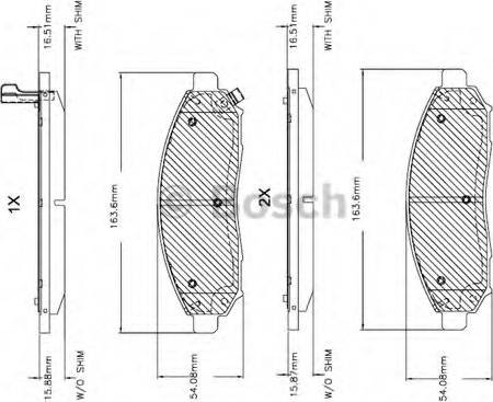BOSCH F 03B 150 151 - Комплект спирачно феродо, дискови спирачки vvparts.bg