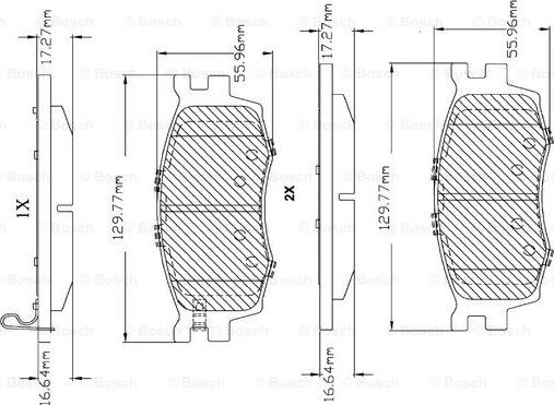 BOSCH F 03B 150 160 - Комплект спирачно феродо, дискови спирачки vvparts.bg