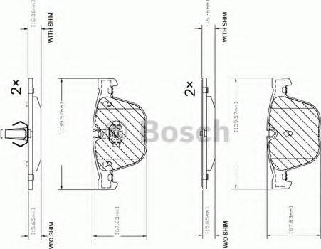 BOSCH F 03B 150 104 - Комплект спирачно феродо, дискови спирачки vvparts.bg