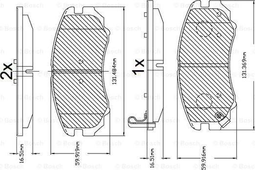 BOSCH F 03B 150 106 - Комплект спирачно феродо, дискови спирачки vvparts.bg