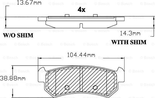 BOSCH F 03B 150 138 - Комплект спирачно феродо, дискови спирачки vvparts.bg