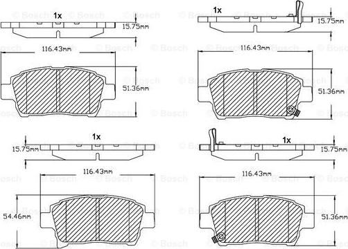 BOSCH F 03B 150 126 - Комплект спирачно феродо, дискови спирачки vvparts.bg