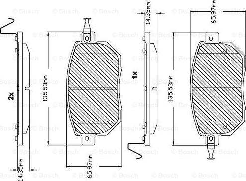 BOSCH F 03B 150 121 - Комплект спирачно феродо, дискови спирачки vvparts.bg