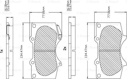 BOSCH F 03B 150 123 - Комплект спирачно феродо, дискови спирачки vvparts.bg