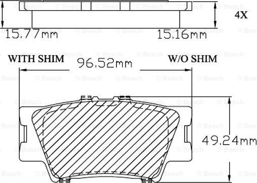 BOSCH F 03B 150 173 - Комплект спирачно феродо, дискови спирачки vvparts.bg