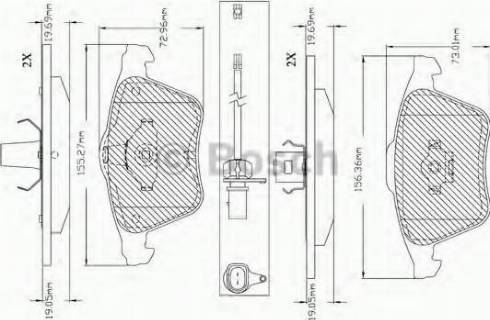 BOSCH F 03B 150 365 - Комплект спирачно феродо, дискови спирачки vvparts.bg