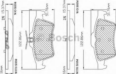 BOSCH F 03B 150 360 - Комплект спирачно феродо, дискови спирачки vvparts.bg