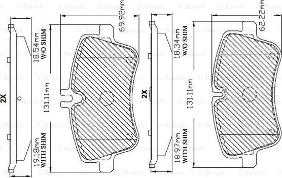 BOSCH F 03B 150 306 - Комплект спирачно феродо, дискови спирачки vvparts.bg