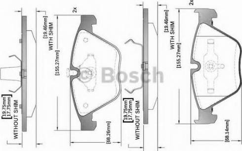 BOSCH F 03B 150 317 - Комплект спирачно феродо, дискови спирачки vvparts.bg