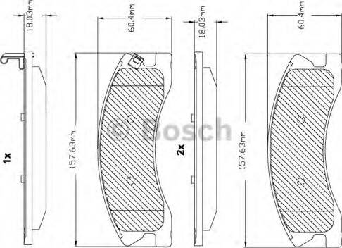 BOSCH F 03B 150 322 - Комплект спирачно феродо, дискови спирачки vvparts.bg