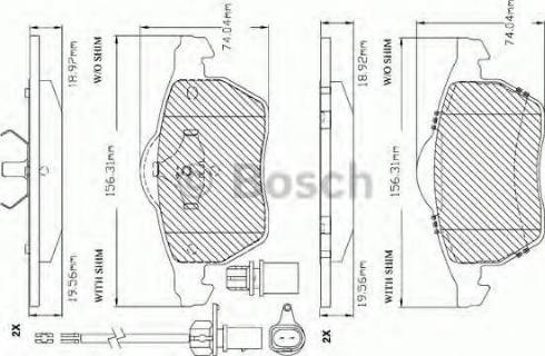 BOSCH F 03B 150 297 - Комплект спирачно феродо, дискови спирачки vvparts.bg