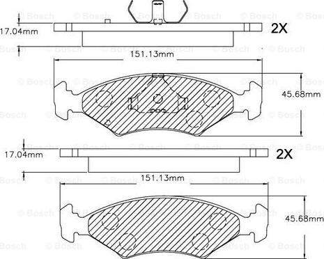 BOSCH F 03B 150 253 - Комплект спирачно феродо, дискови спирачки vvparts.bg