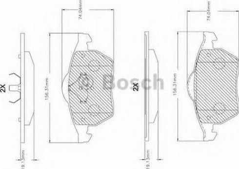 BOSCH F 03B 150 263 - Комплект спирачно феродо, дискови спирачки vvparts.bg