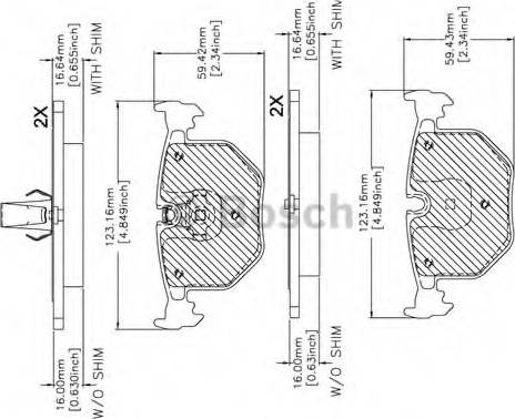 BOSCH F 03B 150 262 - Комплект спирачно феродо, дискови спирачки vvparts.bg