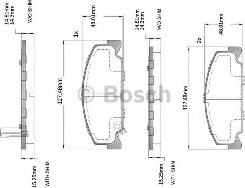 BOSCH F 03B 150 214 - Комплект спирачно феродо, дискови спирачки vvparts.bg