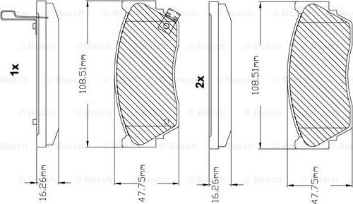 BOSCH F 03B 150 237 - Комплект спирачно феродо, дискови спирачки vvparts.bg