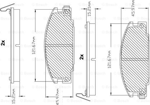 BOSCH F 03B 150 222 - Комплект спирачно феродо, дискови спирачки vvparts.bg