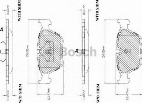 BOSCH F 03B 150 227 - Комплект спирачно феродо, дискови спирачки vvparts.bg