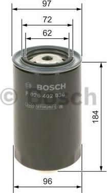 BOSCH F 026 402 036 - Горивен филтър vvparts.bg