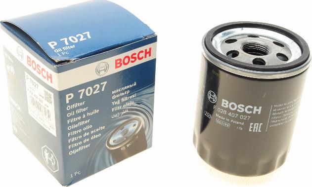 BOSCH F 026 407 027 - Маслен филтър vvparts.bg