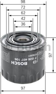 BOSCH F 026 407 106 - Маслен филтър vvparts.bg