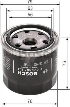 BOSCH F 026 407 124 - Маслен филтър vvparts.bg