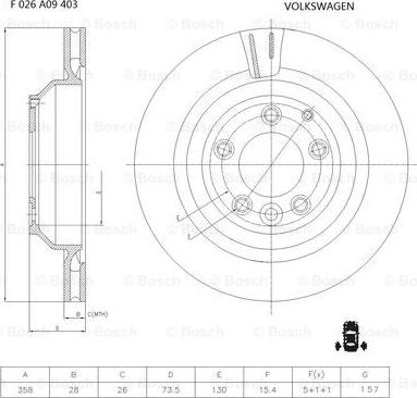 BOSCH F 026 A09 403 - Спирачен диск vvparts.bg