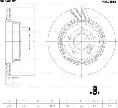 BOSCH F 026 A09 380 - Спирачен диск vvparts.bg