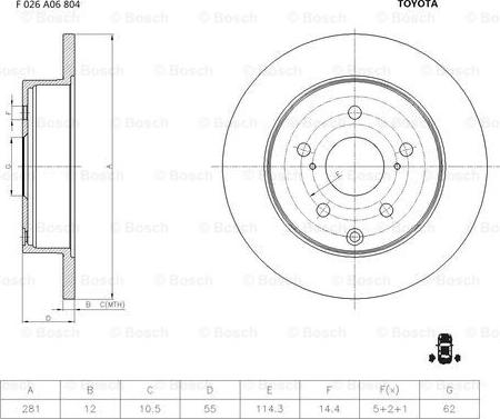 BOSCH F 026 A06 804 - Спирачен диск vvparts.bg