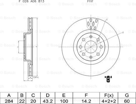 BOSCH F 026 A06 813 - Спирачен диск vvparts.bg