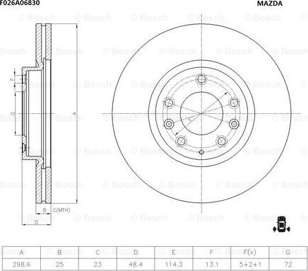 BOSCH F 026 A06 830 - Спирачен диск vvparts.bg