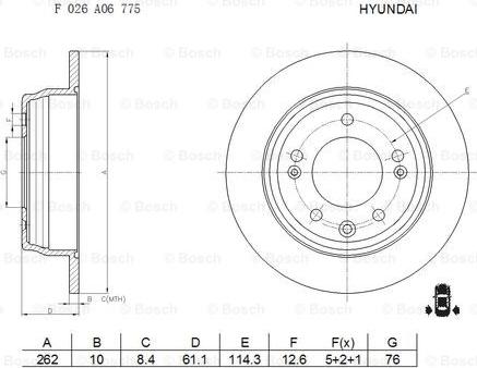 BOSCH F 026 A06 775 - Спирачен диск vvparts.bg