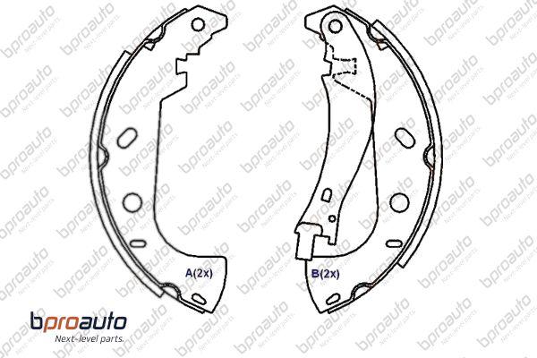 BPROAUTO 1BP31140AA - Комплект спирачна челюст vvparts.bg